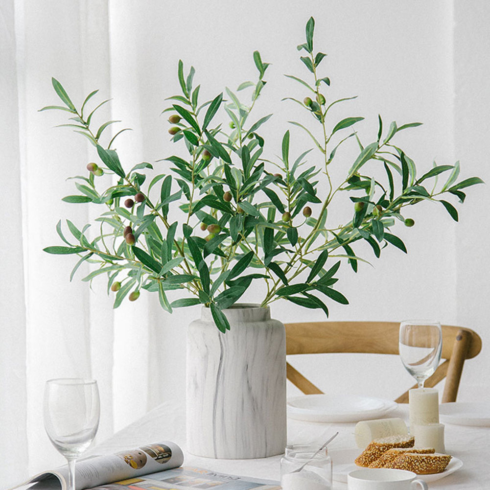 1Pc Artificial Olive Branch with Fruits Fake Plant Home Decor Photography Props