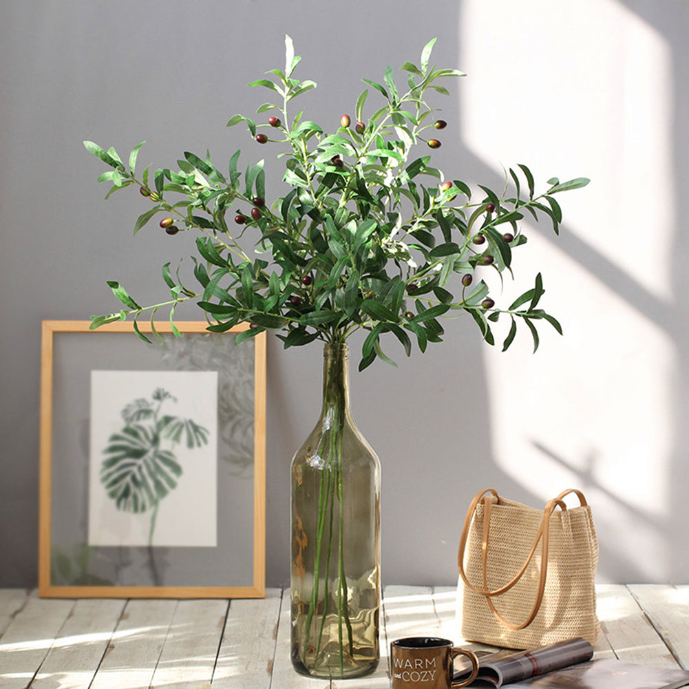 1Pc Artificial Olive Branch with Fruits Fake Plant Home Decor Photography Props