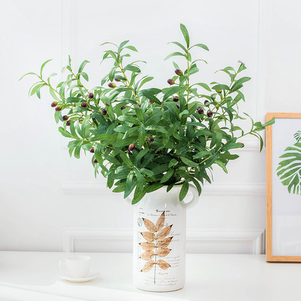 1Pc Artificial Olive Branch with Fruits Fake Plant Home Decor Photography Props