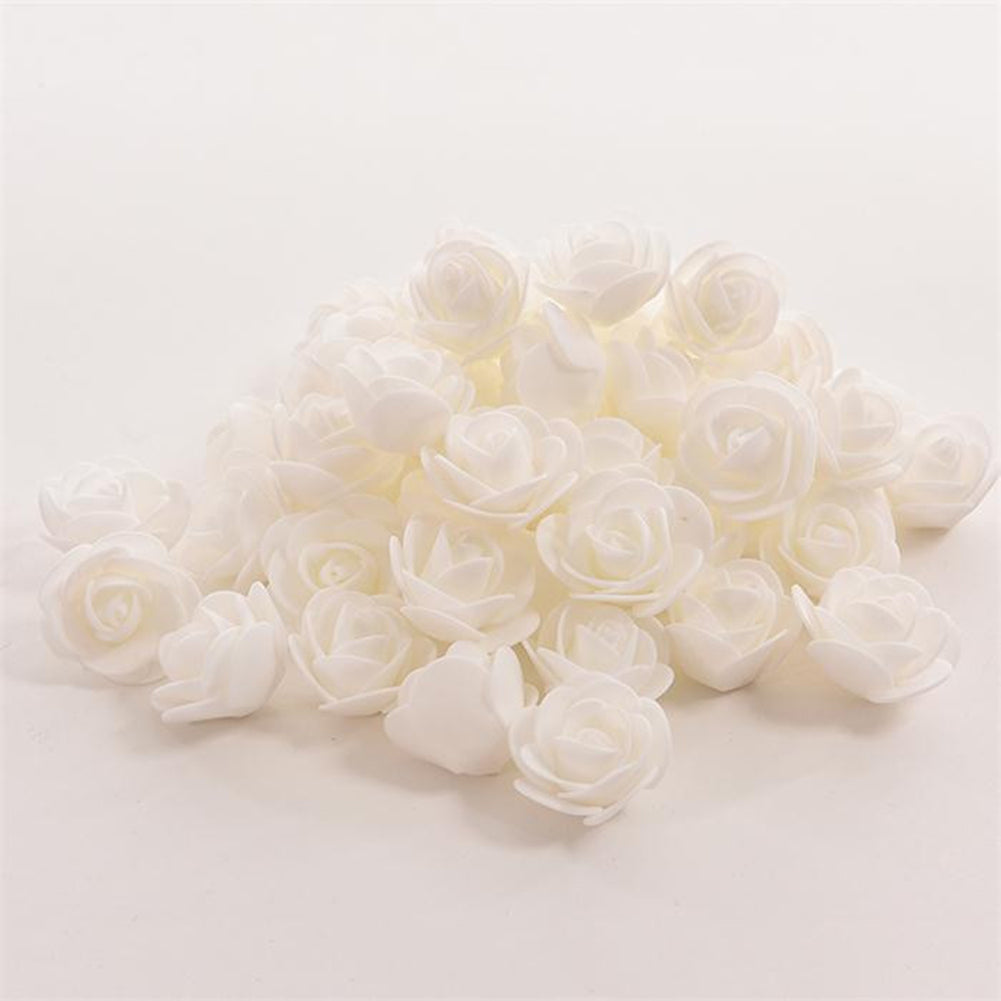 50Pcs Mini 3.5cm Foam Roses Artificial Flower Wedding Bride Bouquet Party Decor