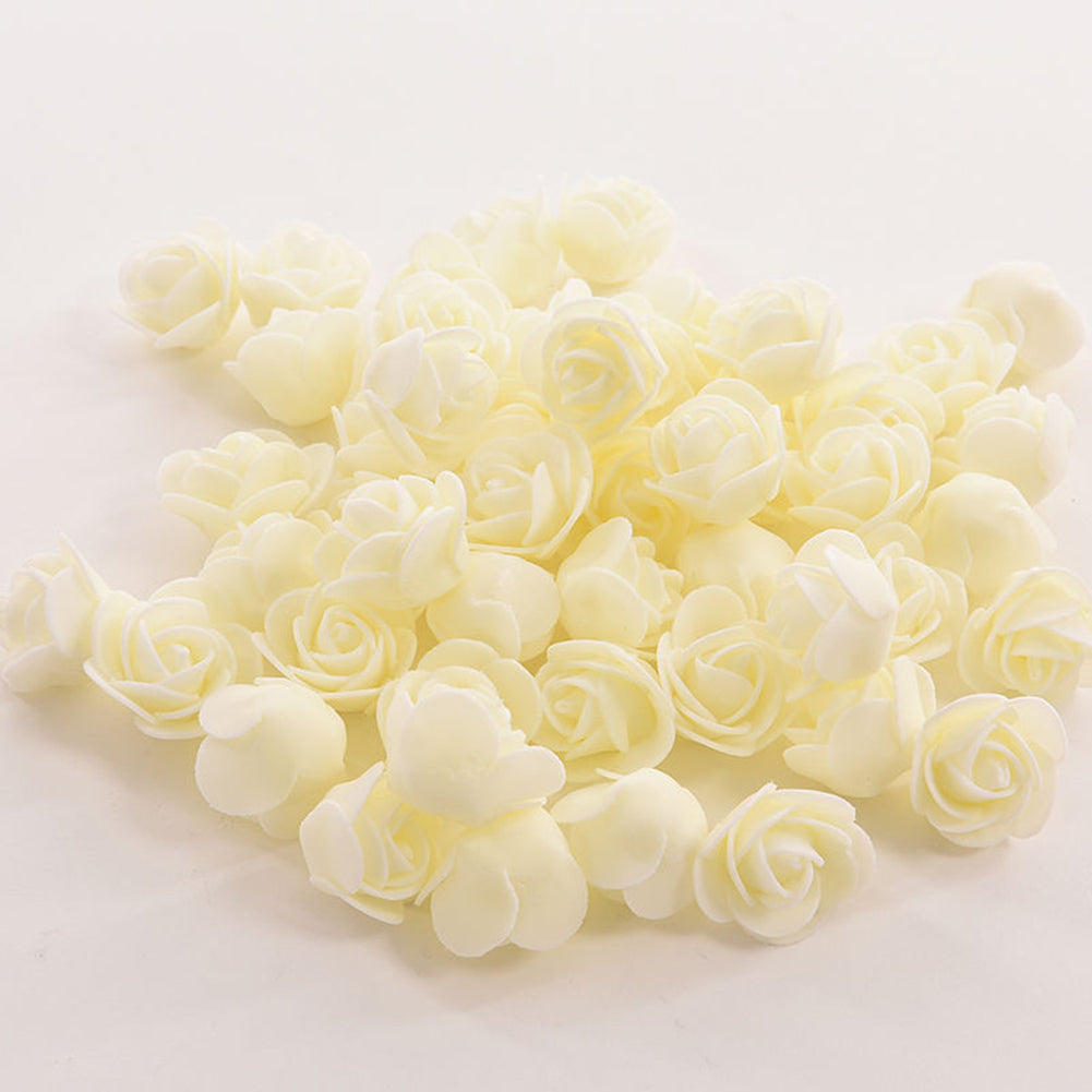 50Pcs Mini 3.5cm Foam Roses Artificial Flower Wedding Bride Bouquet Party Decor