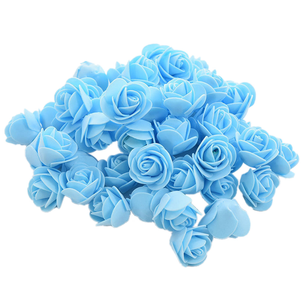 50Pcs Mini 3.5cm Foam Roses Artificial Flower Wedding Bride Bouquet Party Decor