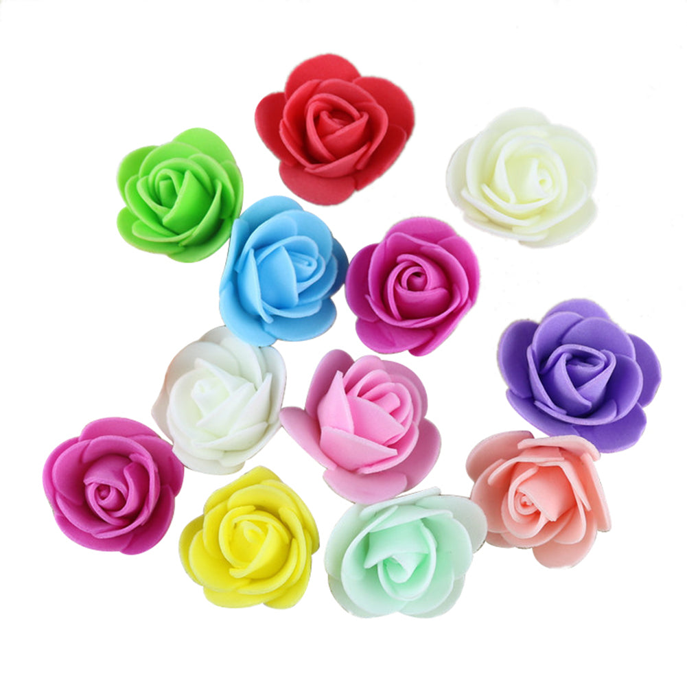 50Pcs Mini 3.5cm Foam Roses Artificial Flower Wedding Bride Bouquet Party Decor