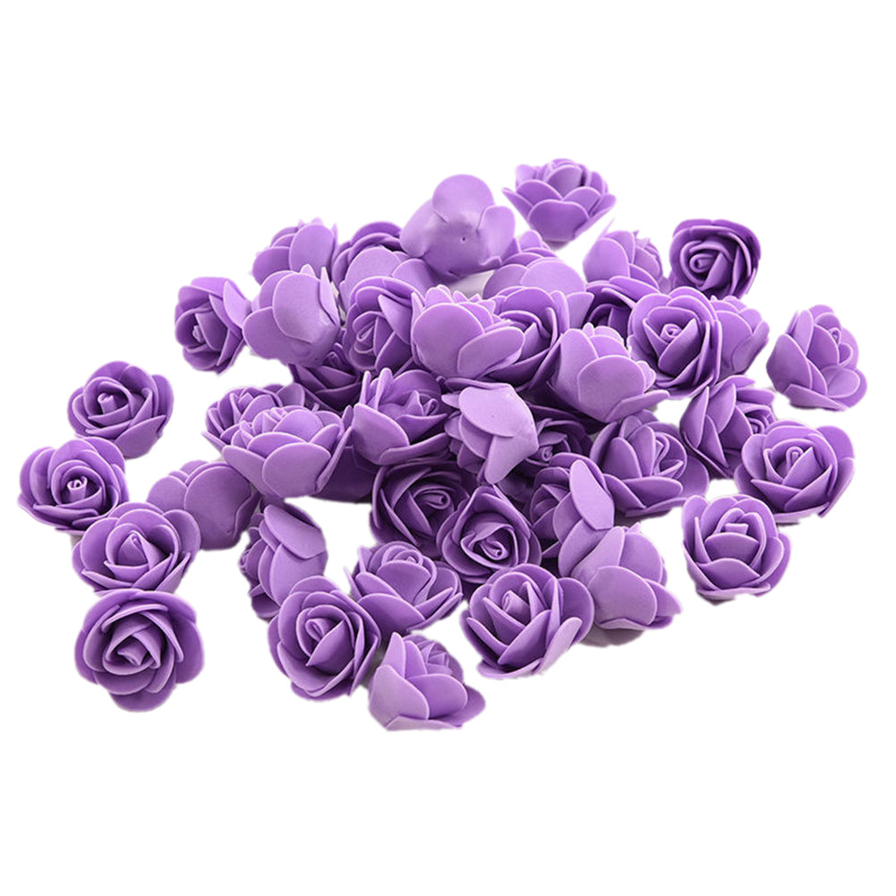 50Pcs Mini 3.5cm Foam Roses Artificial Flower Wedding Bride Bouquet Party Decor
