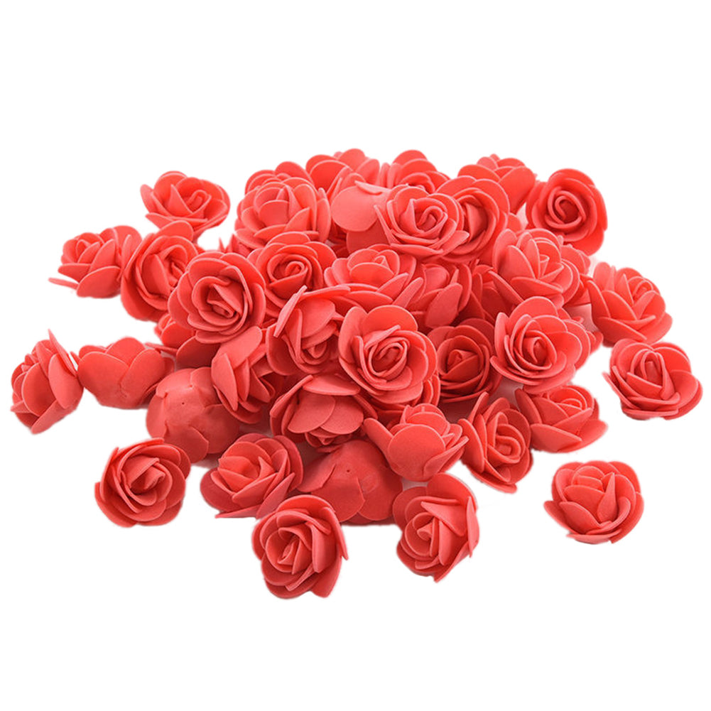 50Pcs Mini 3.5cm Foam Roses Artificial Flower Wedding Bride Bouquet Party Decor