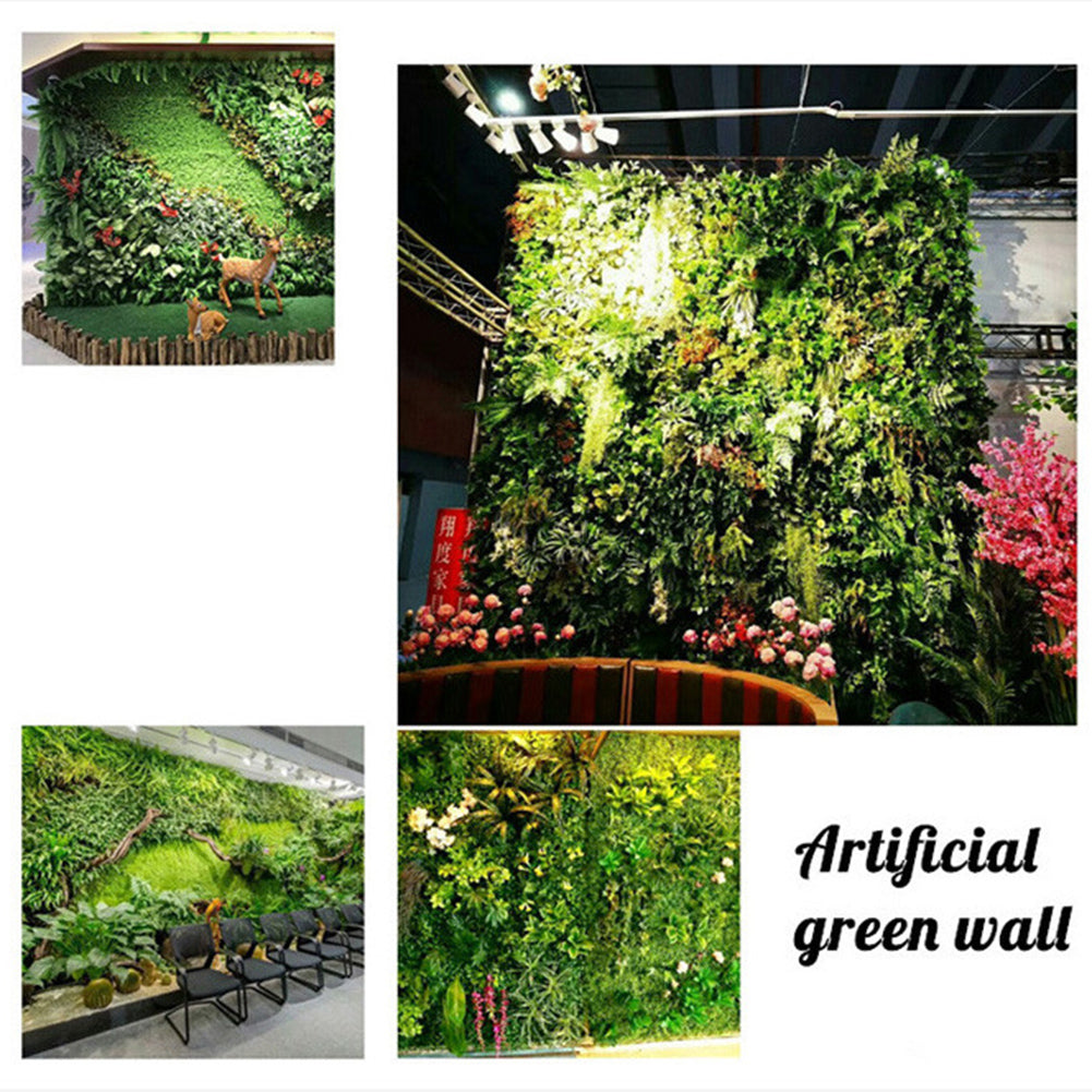 50x50cm Artificial Milan Leaf Grass Fence Lawn Fake Wall Plate Home Decoration