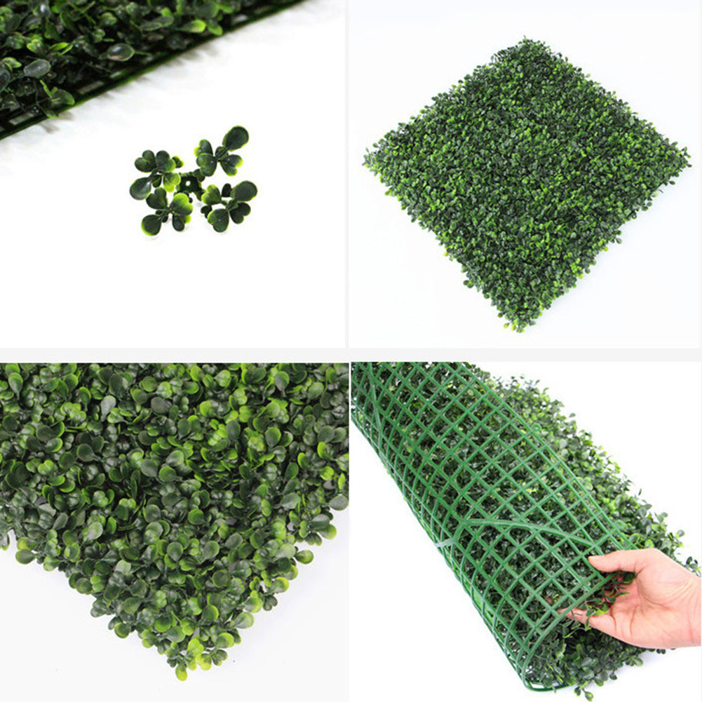 50x50cm Artificial Milan Leaf Grass Fence Lawn Fake Wall Plate Home Decoration
