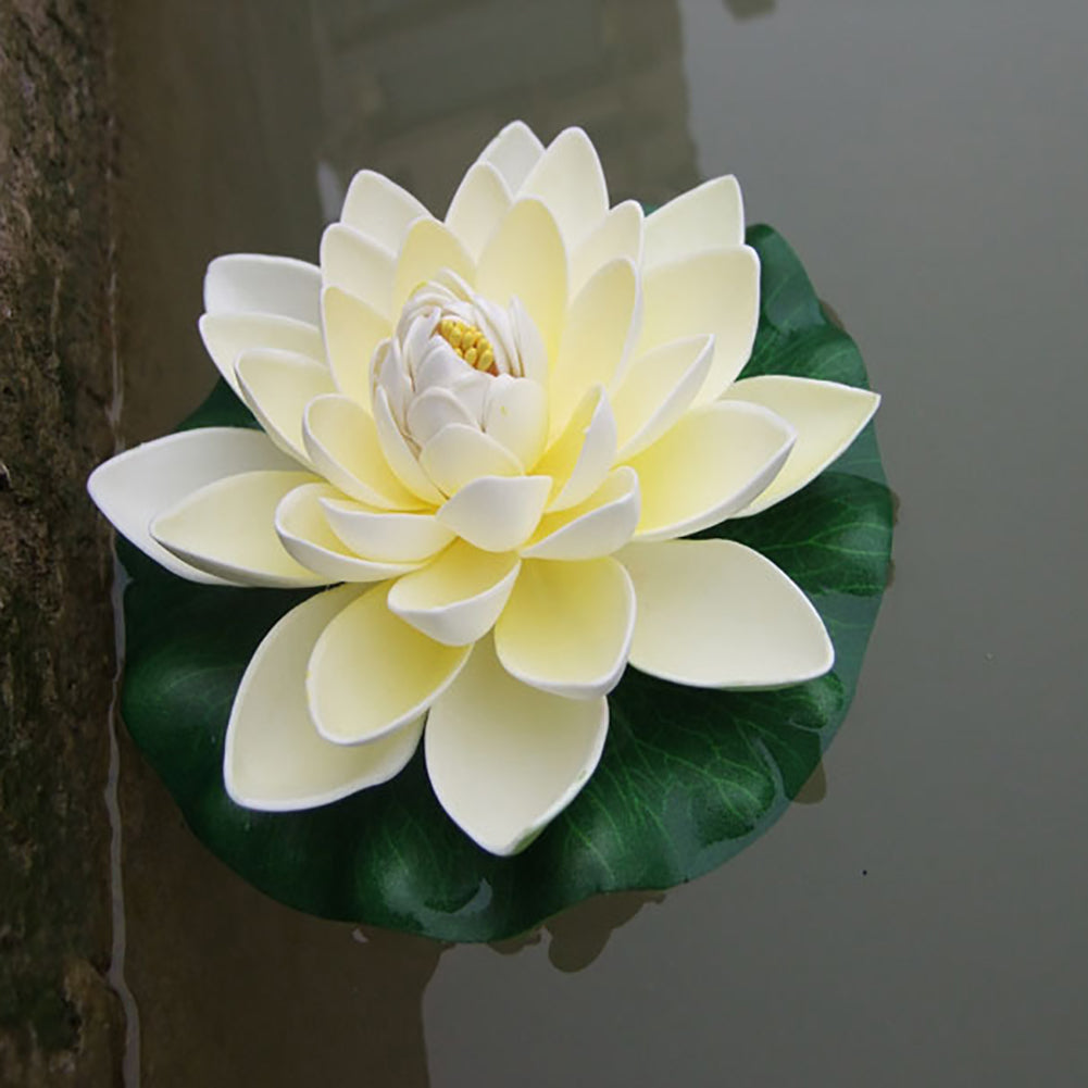 Artificial Lotus Flower Fake Floating Water Lily Garden Pond Fish Tank Decor