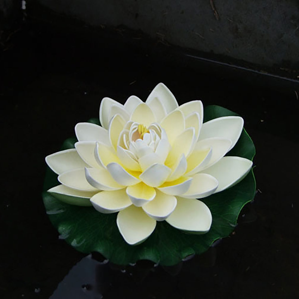 Artificial Lotus Flower Fake Floating Water Lily Garden Pond Fish Tank Decor