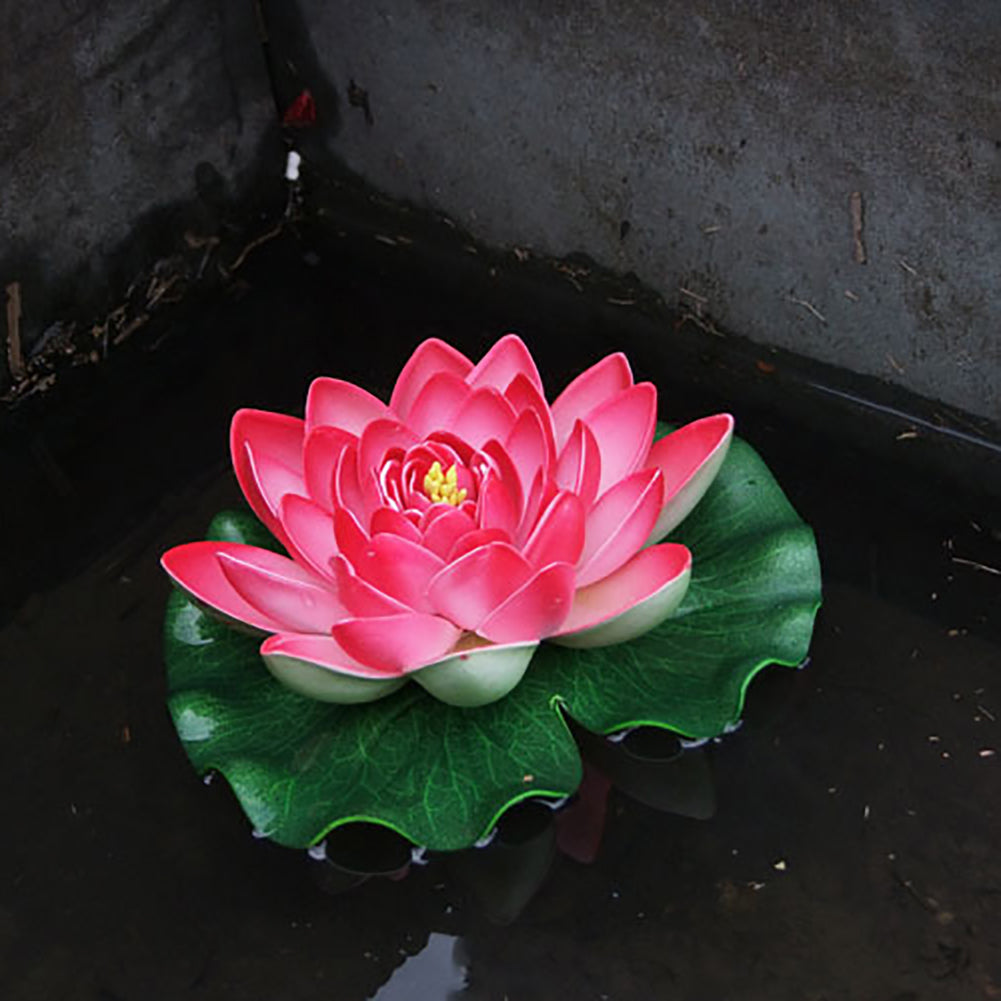 Artificial Lotus Flower Fake Floating Water Lily Garden Pond Fish Tank Decor