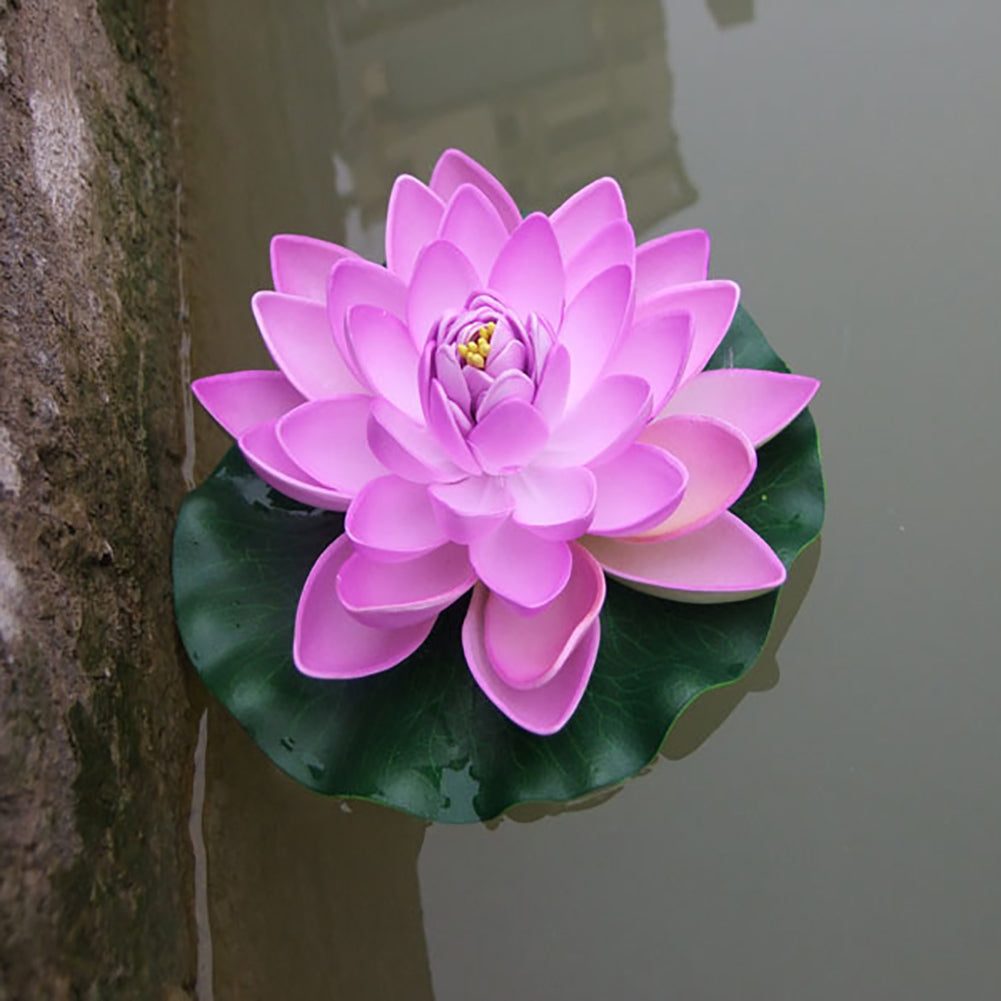 Artificial Lotus Flower Fake Floating Water Lily Garden Pond Fish Tank Decor