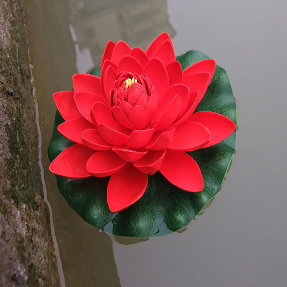 Artificial Lotus Flower Fake Floating Water Lily Garden Pond Fish Tank Decor
