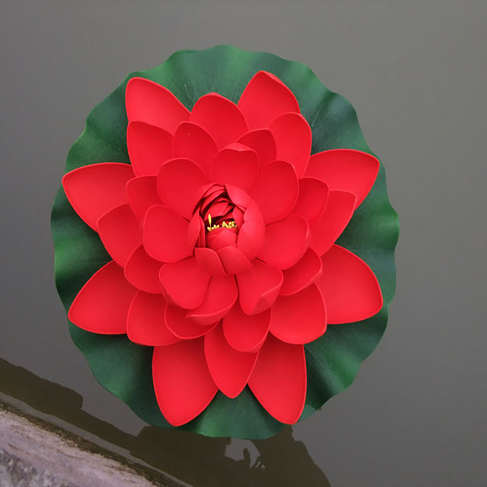 Artificial Lotus Flower Fake Floating Water Lily Garden Pond Fish Tank Decor