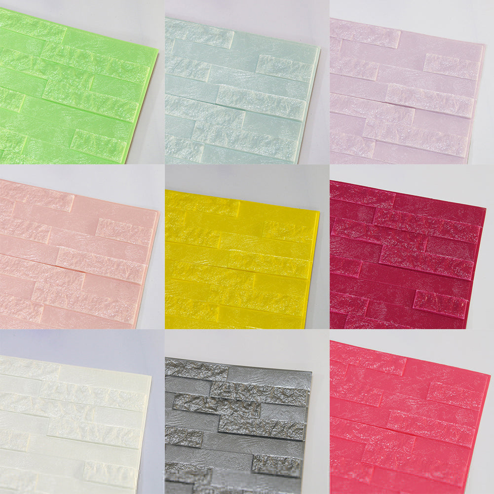 Creative Living Room Decor 3D PE Foam Embossed Brick Stone Wall Sticker Decal