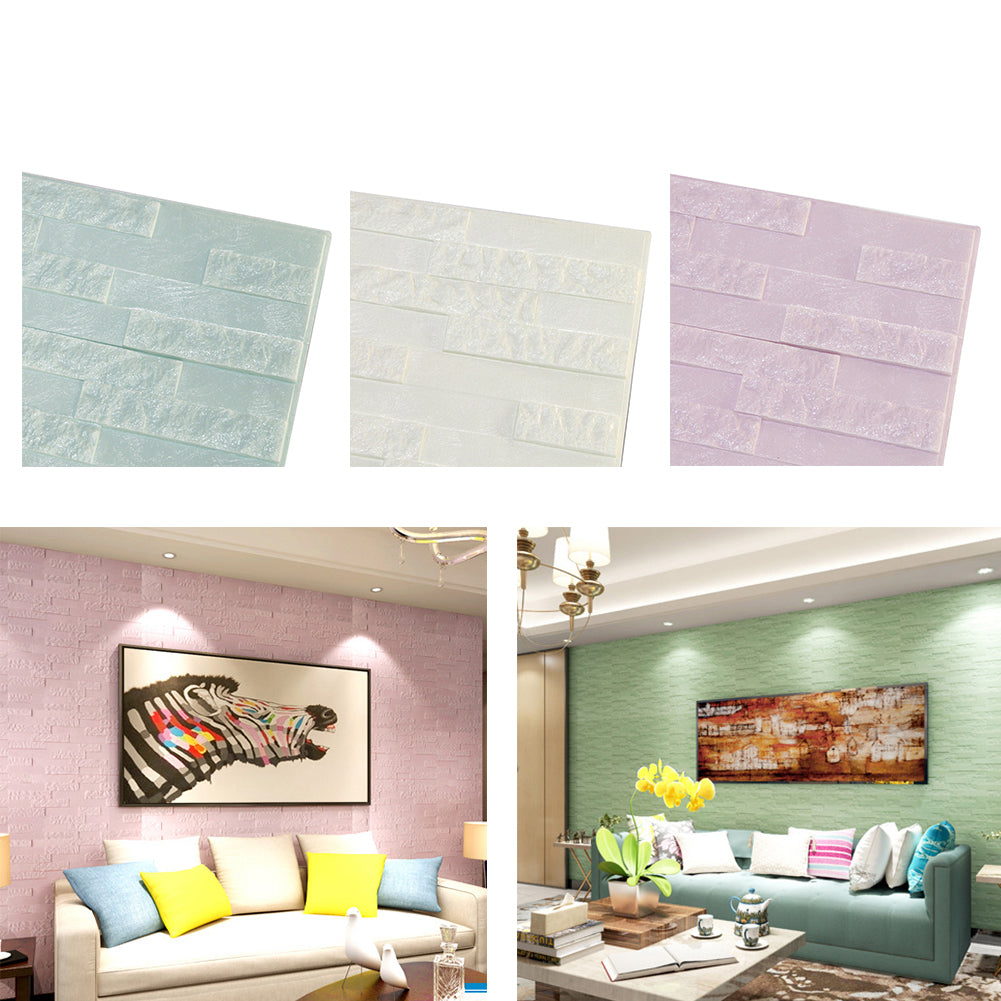 Creative Living Room Decor 3D PE Foam Embossed Brick Stone Wall Sticker Decal