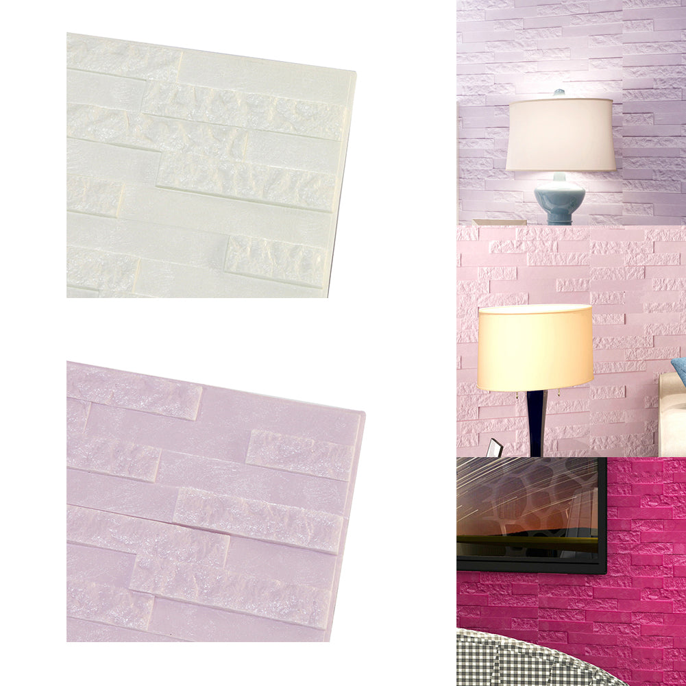 Creative Living Room Decor 3D PE Foam Embossed Brick Stone Wall Sticker Decal