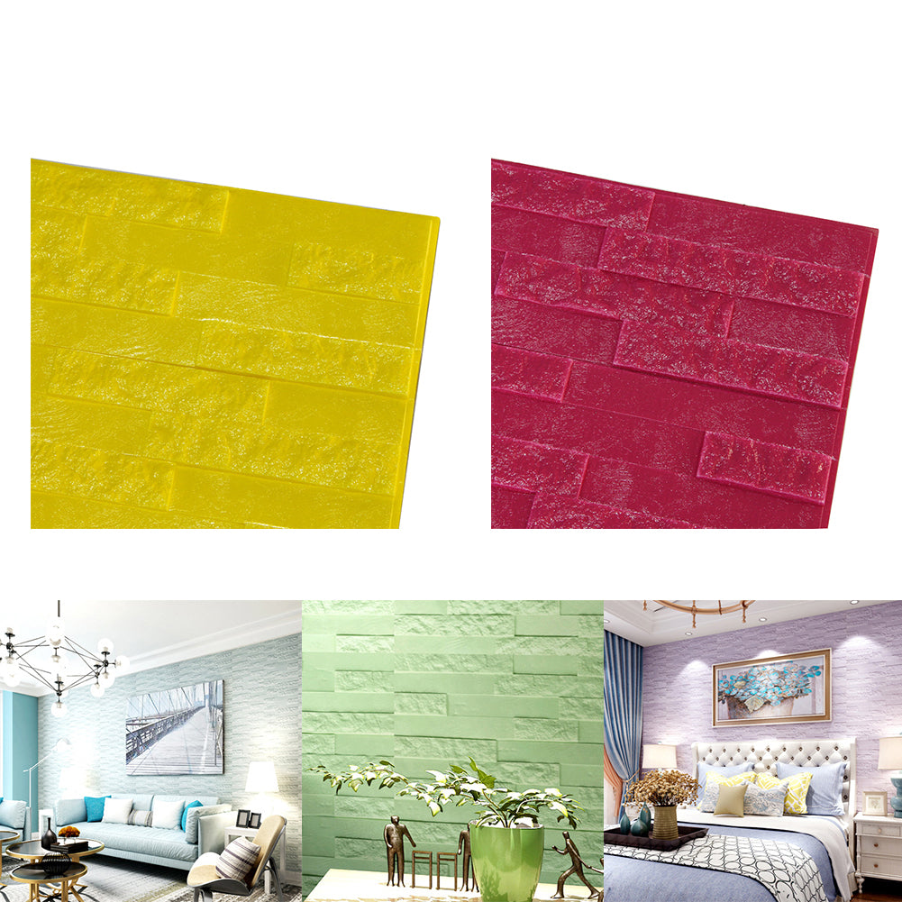 Creative Living Room Decor 3D PE Foam Embossed Brick Stone Wall Sticker Decal