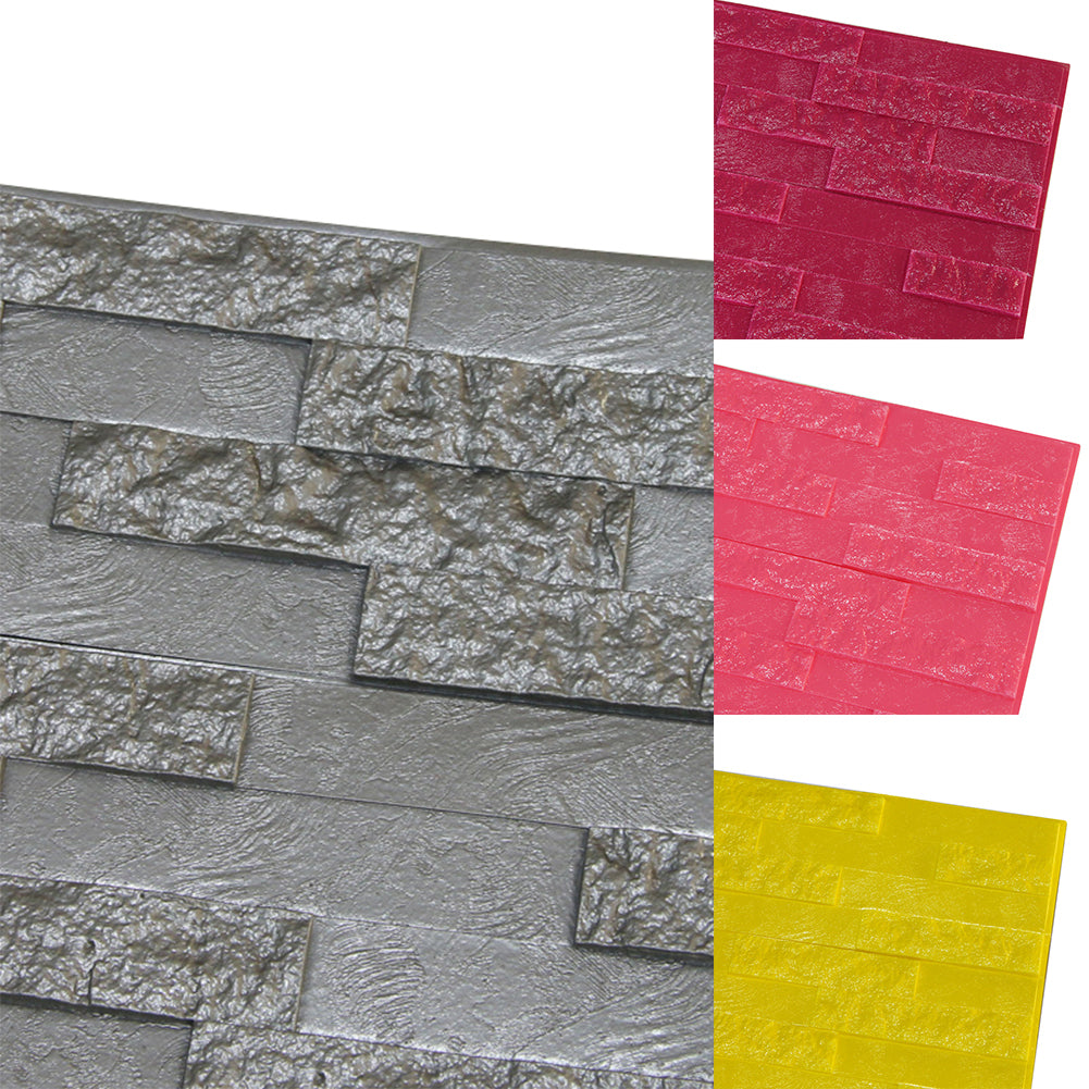 Creative Living Room Decor 3D PE Foam Embossed Brick Stone Wall Sticker Decal