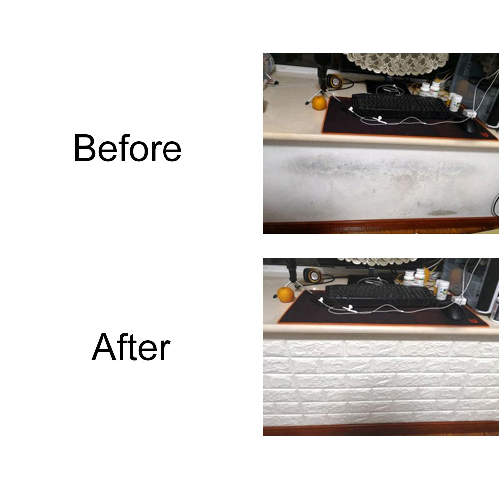 Creative Living Room Decor 3D PE Foam Embossed Brick Stone Wall Sticker Decal