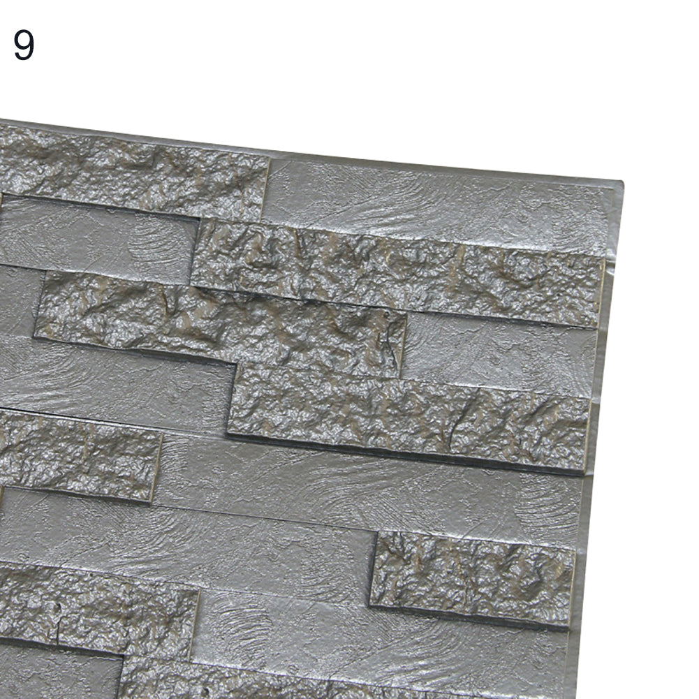 Creative Living Room Decor 3D PE Foam Embossed Brick Stone Wall Sticker Decal