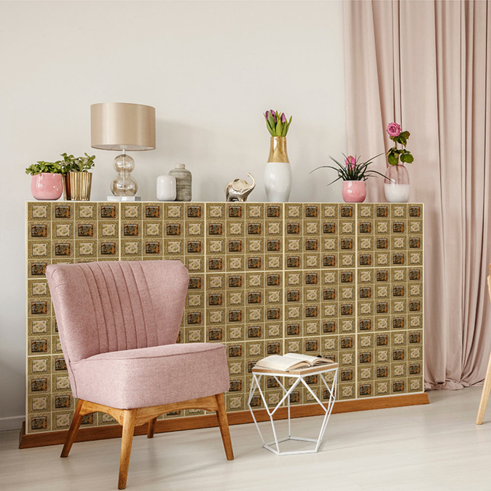 3D Effect Tile Wall Sticker Kitchen Bathroom Anti-collision DIY Decal Decoration