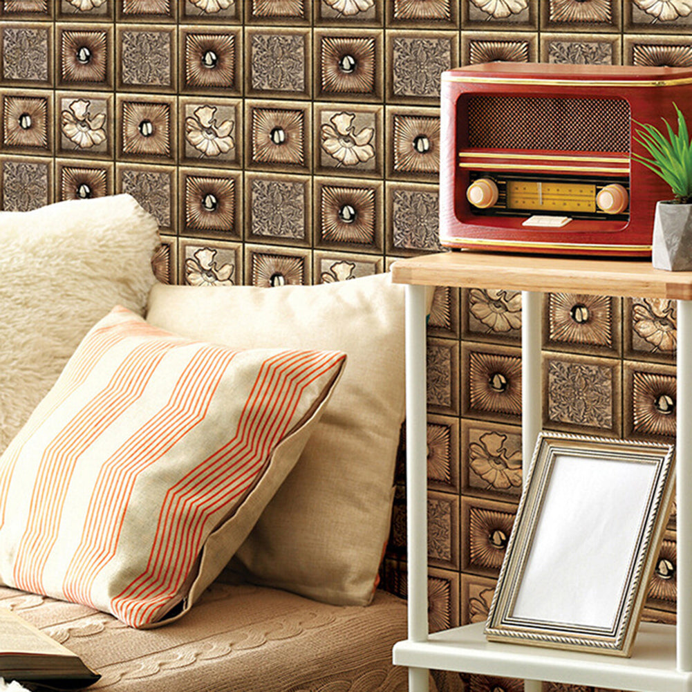 3D Effect Tile Wall Sticker Kitchen Bathroom Anti-collision DIY Decal Decoration