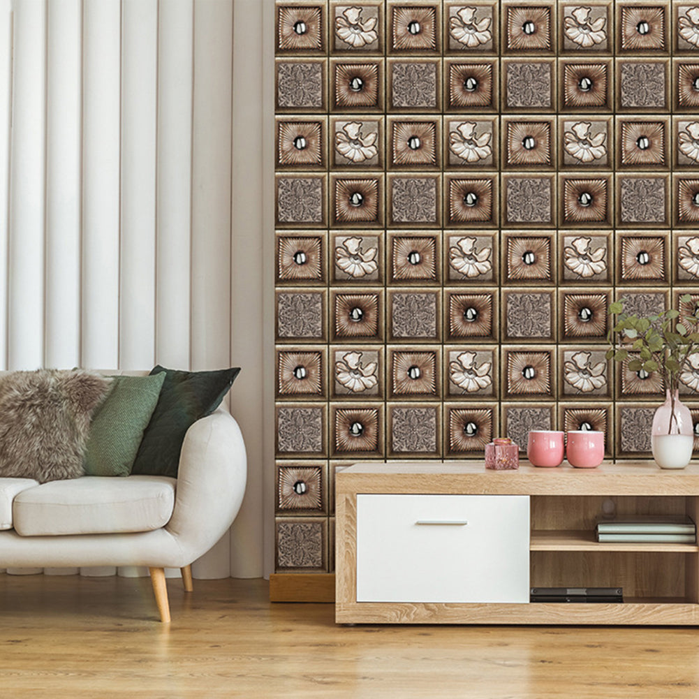 3D Effect Tile Wall Sticker Kitchen Bathroom Anti-collision DIY Decal Decoration