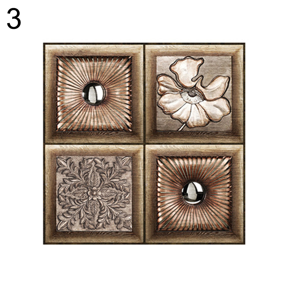 3D Effect Tile Wall Sticker Kitchen Bathroom Anti-collision DIY Decal Decoration