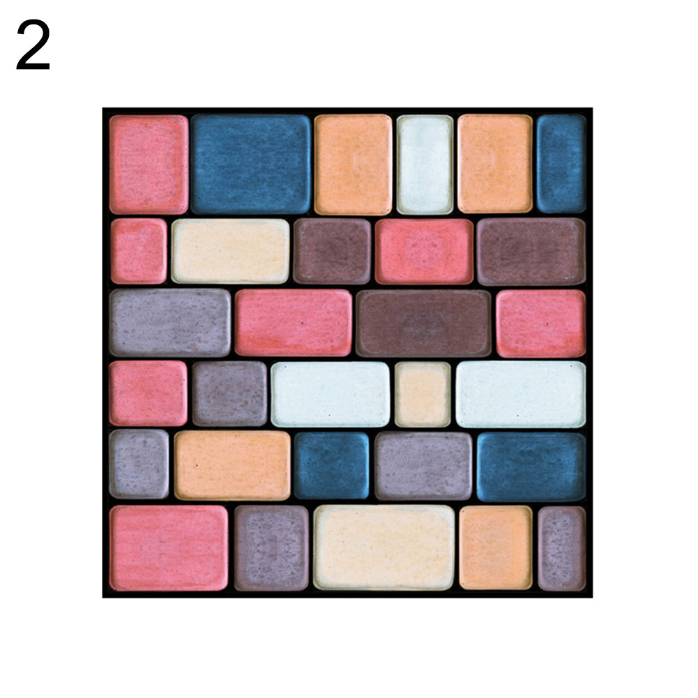 3D Effect Tile Wall Sticker Kitchen Bathroom Anti-collision DIY Decal Decoration