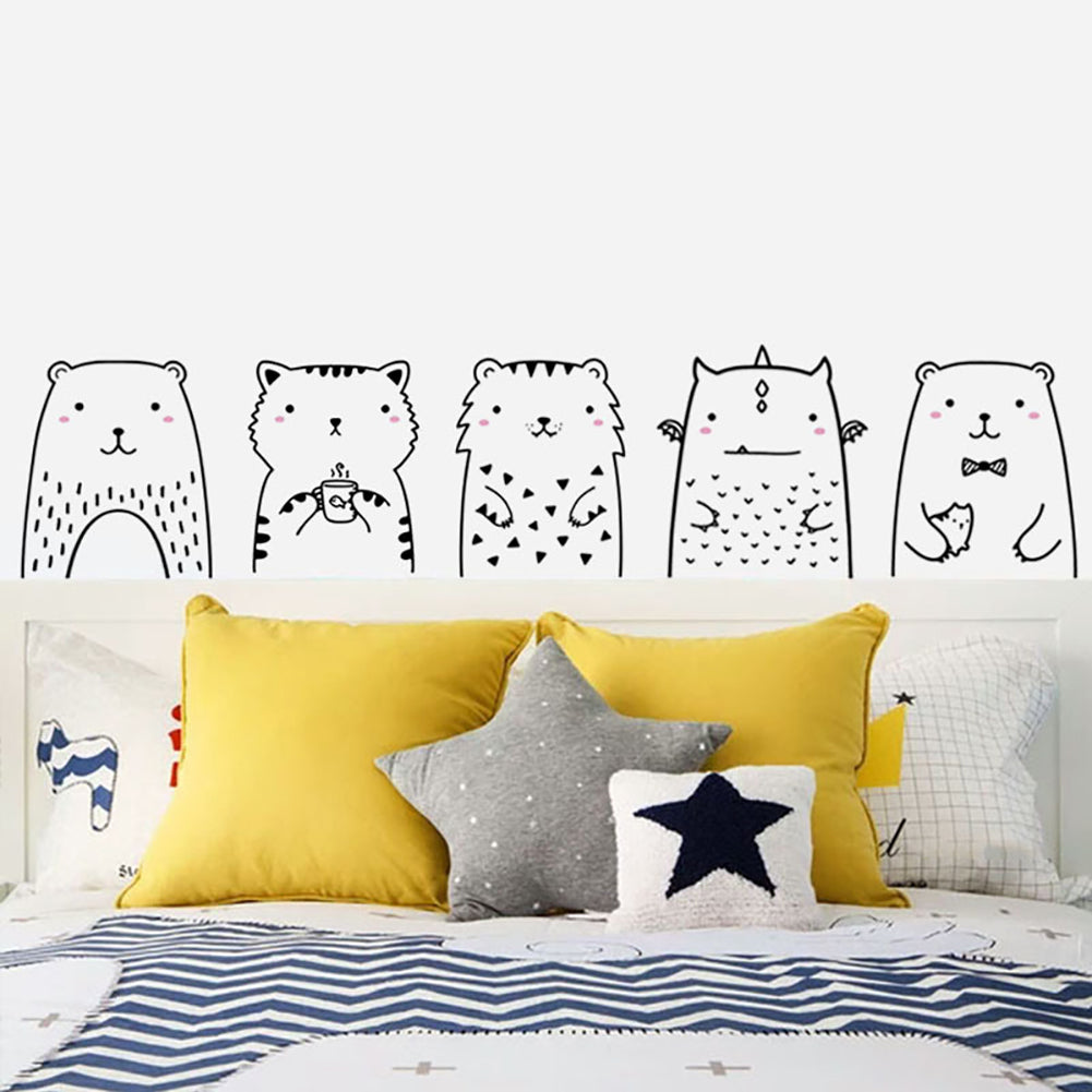 Cute Bear Cat Animal Removable DIY Wall Sticker Door Fridge Window Decal Decor