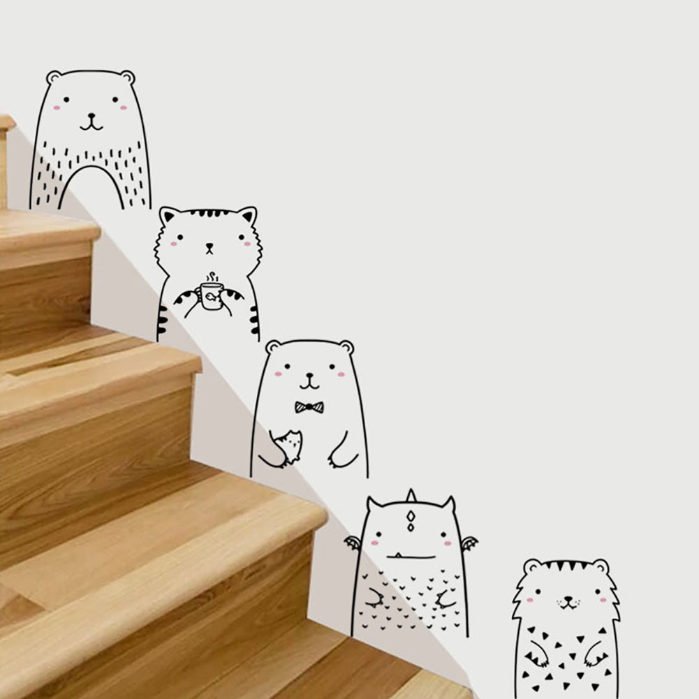 Cute Bear Cat Animal Removable DIY Wall Sticker Door Fridge Window Decal Decor