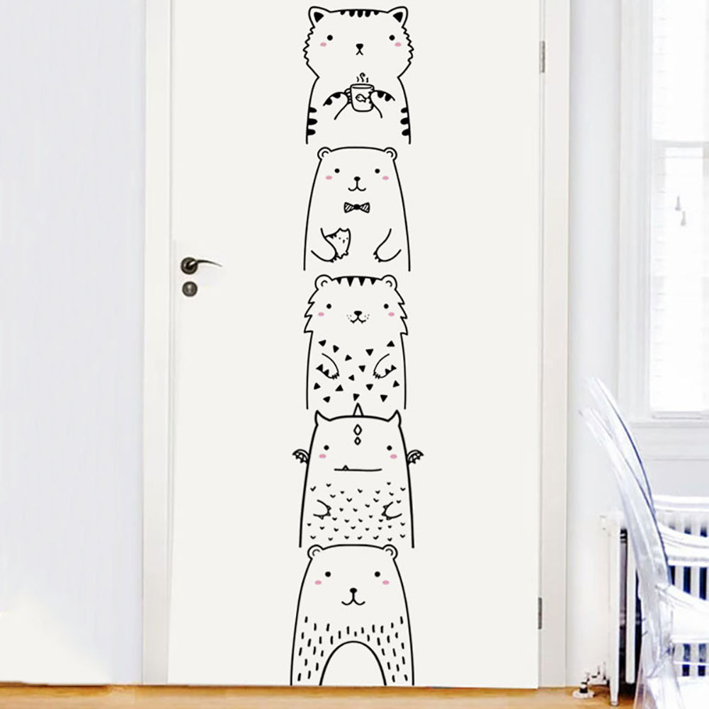 Cute Bear Cat Animal Removable DIY Wall Sticker Door Fridge Window Decal Decor