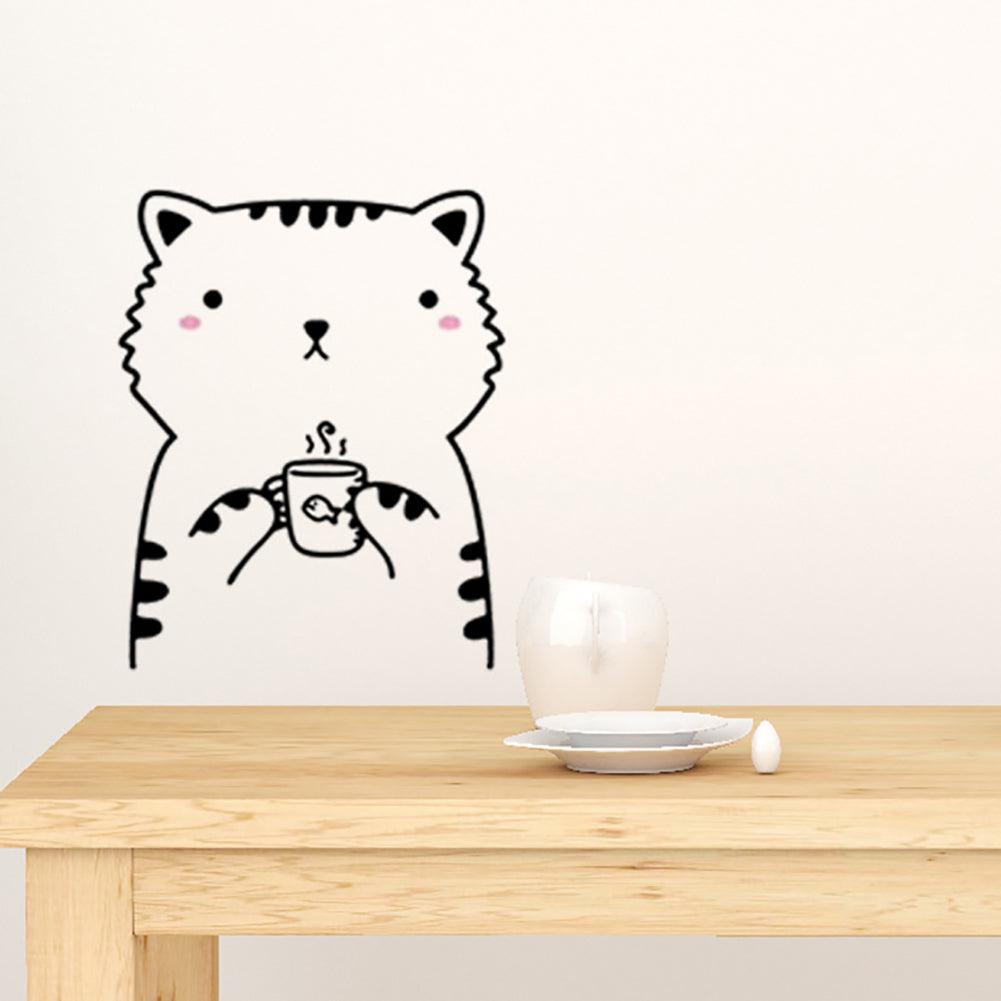 Cute Bear Cat Animal Removable DIY Wall Sticker Door Fridge Window Decal Decor