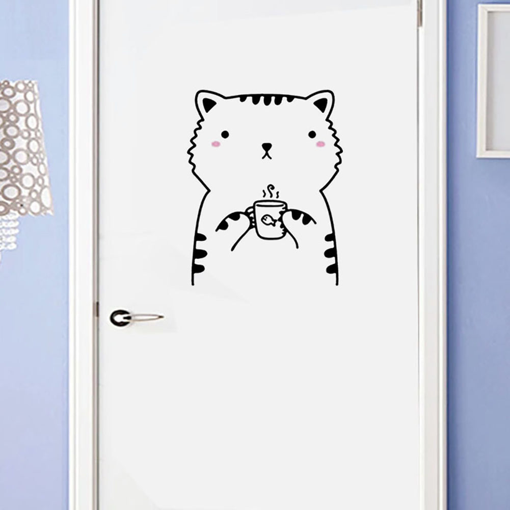 Cute Bear Cat Animal Removable DIY Wall Sticker Door Fridge Window Decal Decor