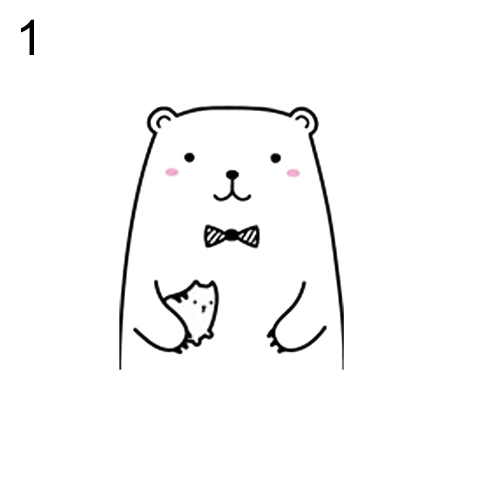 Cute Bear Cat Animal Removable DIY Wall Sticker Door Fridge Window Decal Decor