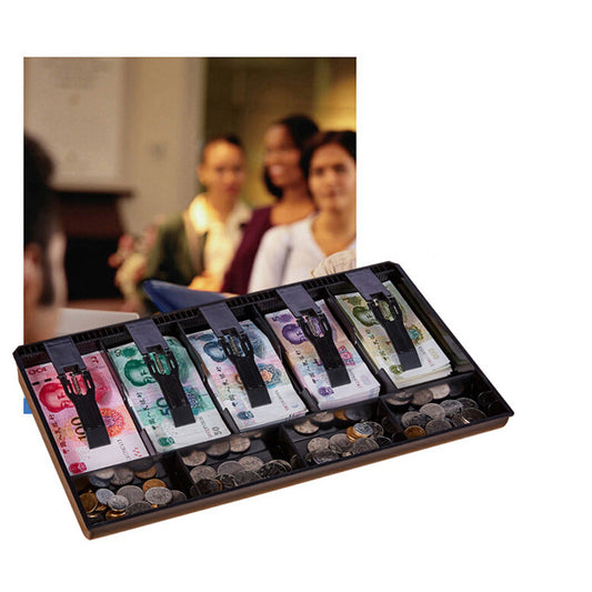 5 Grid Money Cash Coin Register Cashier Box Insert Tray Storage Drawer Organizer