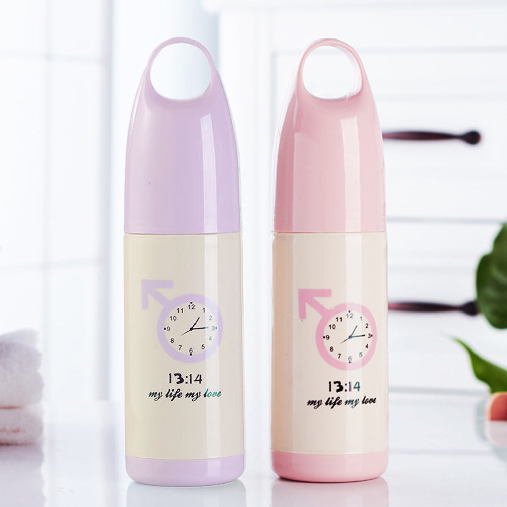 Portable Clock Pattern Toothbrush Toothpaste Holder Cup Anti-dust Storage Box