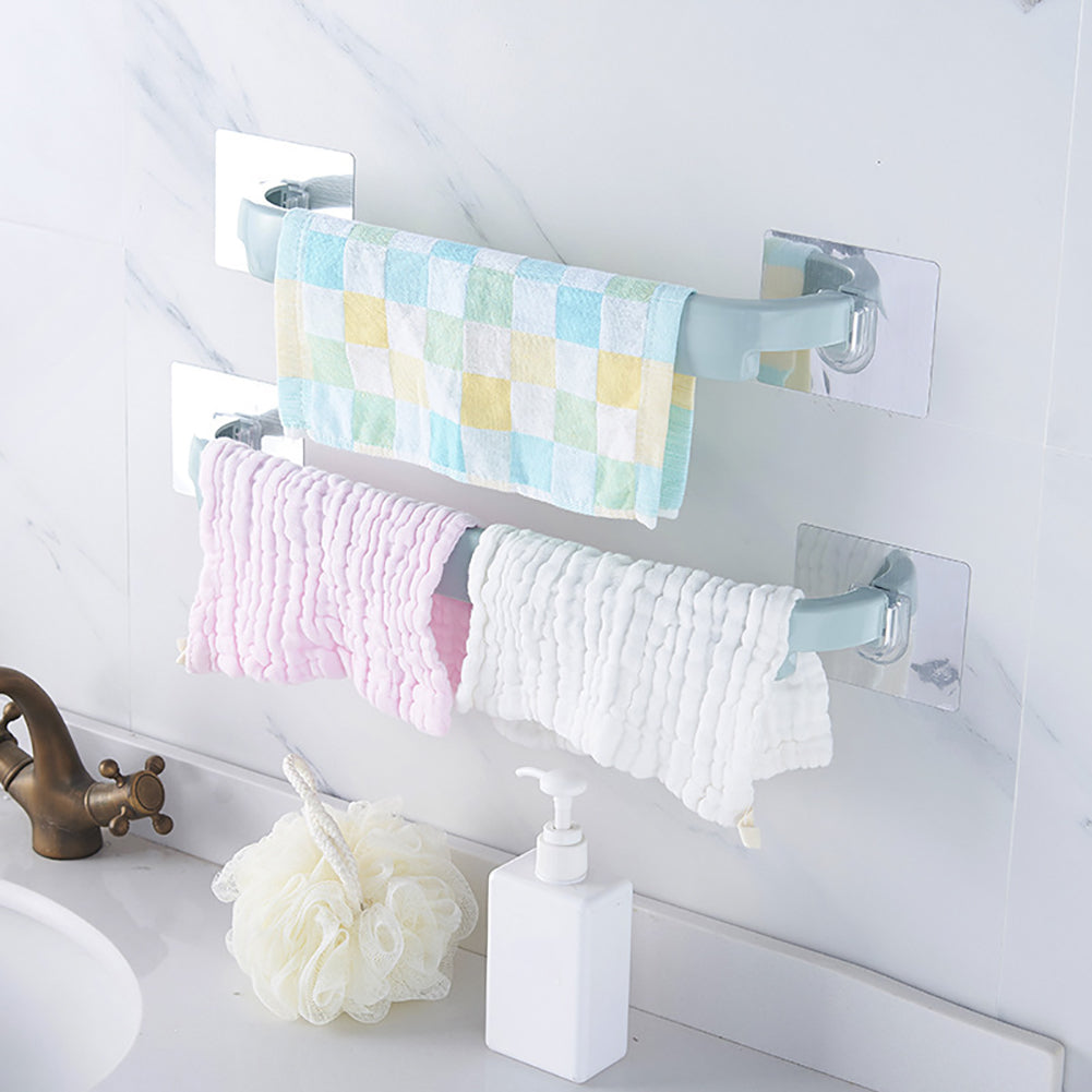 Adhesive Single Bar Washing Cloth Towel Rack Storage Holder Home Bathroom Hanger