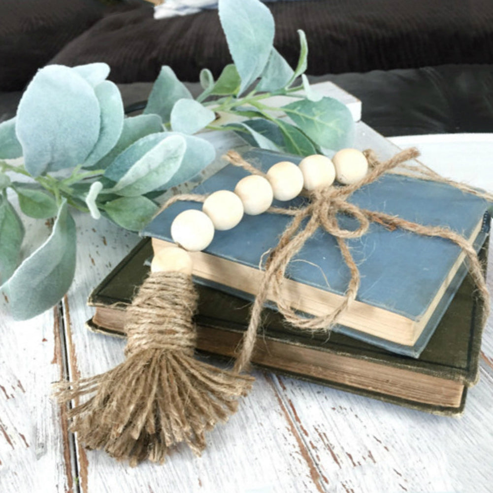 Nordic Style Wooden Beads Tassels Hanging Ornament Home DIY Wall Decoration