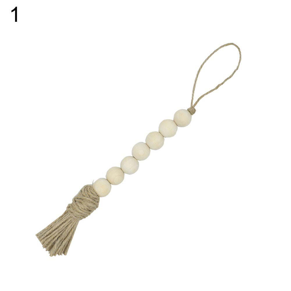 Nordic Style Wooden Beads Tassels Hanging Ornament Home DIY Wall Decoration