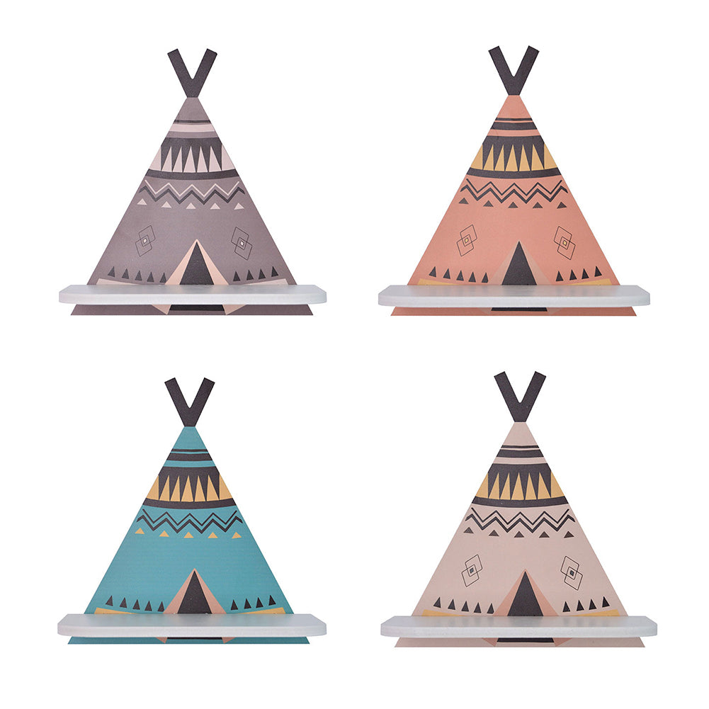 Nordic Wooden Tent Wall Shelf Wood Hanging Clapboard Storage Rack Home Organizer