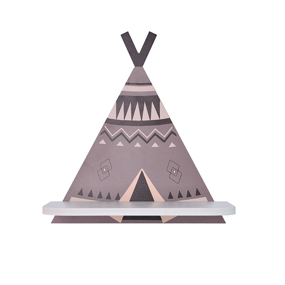 Nordic Wooden Tent Wall Shelf Wood Hanging Clapboard Storage Rack Home Organizer