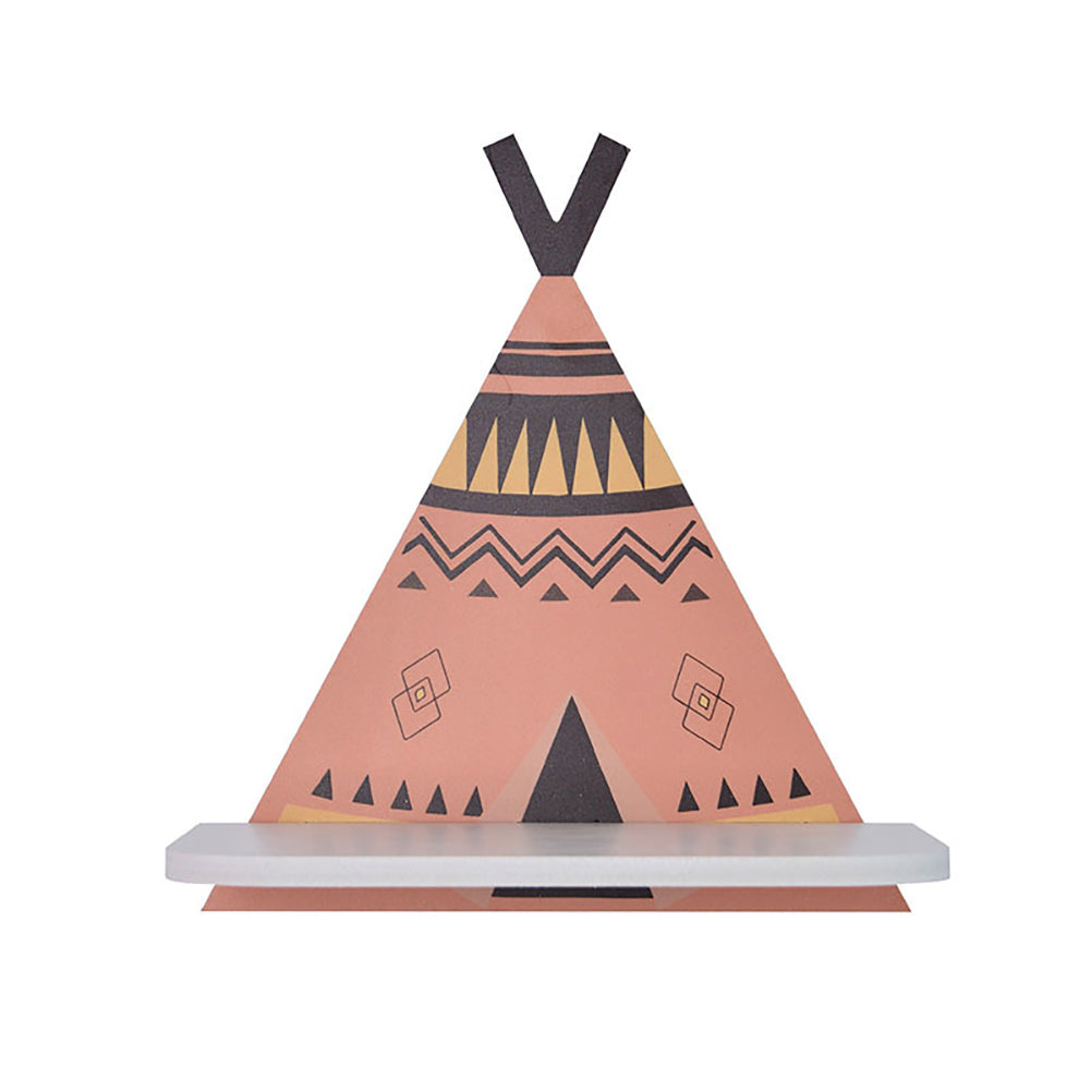 Nordic Wooden Tent Wall Shelf Wood Hanging Clapboard Storage Rack Home Organizer