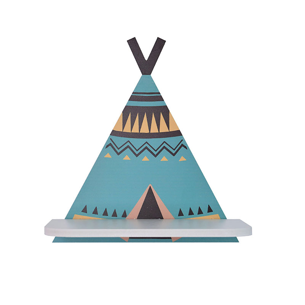 Nordic Wooden Tent Wall Shelf Wood Hanging Clapboard Storage Rack Home Organizer