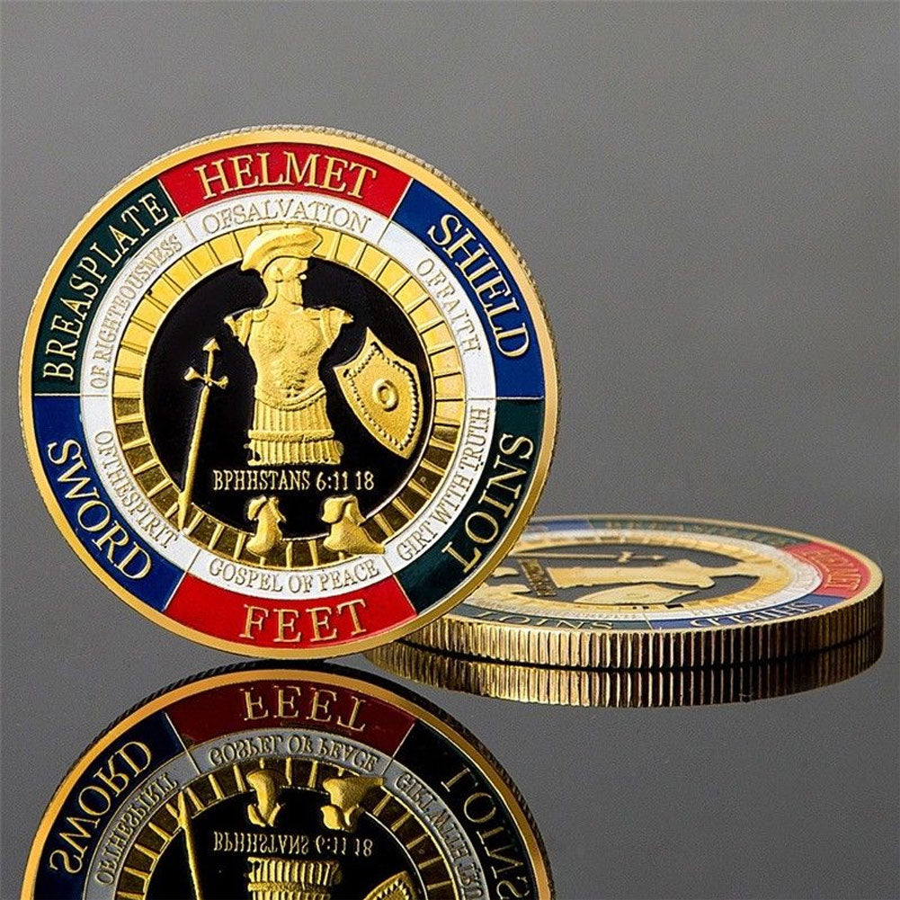 Armor Soldier Commemorative Coin Souvenir Embossing Holiday Collection Gift