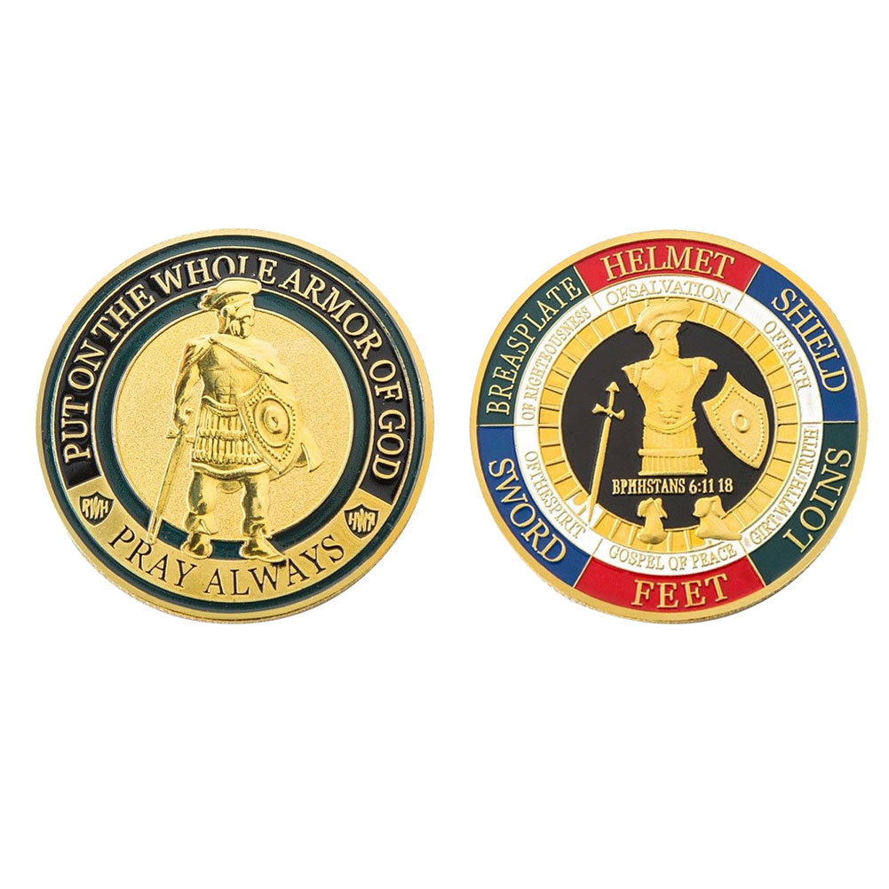 Armor Soldier Commemorative Coin Souvenir Embossing Holiday Collection Gift