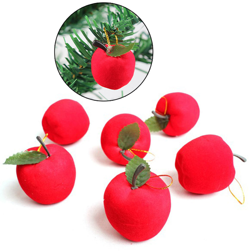 12Pcs Christmas Apple Hanging Ornaments Xmas Tree Window Showcase Party Decor