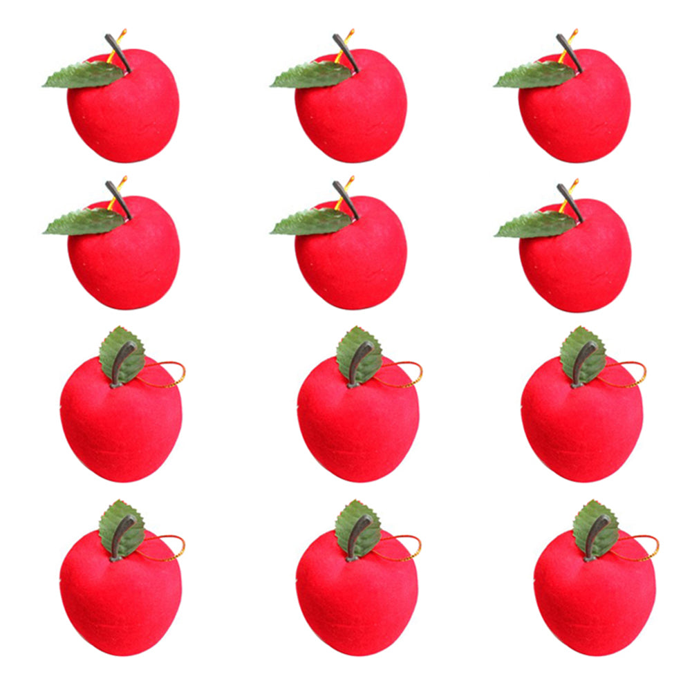 12Pcs Christmas Apple Hanging Ornaments Xmas Tree Window Showcase Party Decor