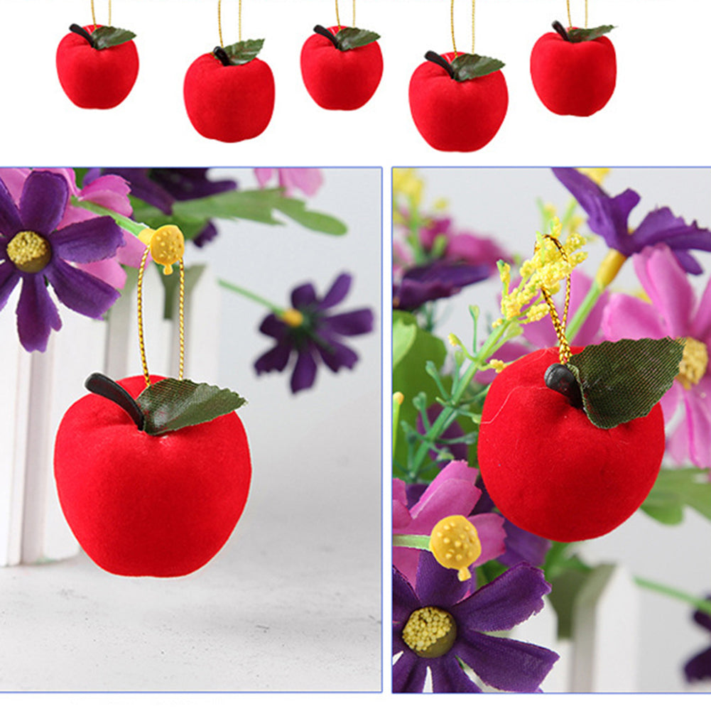 12Pcs Christmas Apple Hanging Ornaments Xmas Tree Window Showcase Party Decor