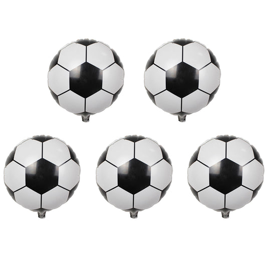 5Pcs Round Foil Football Soccer Balloon Bar Birthday Supply Party Mall Decor